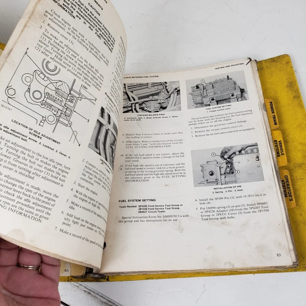 Caterpillar D4E Tractor Service Manual 3304 Engine Operation Maintenance Binder